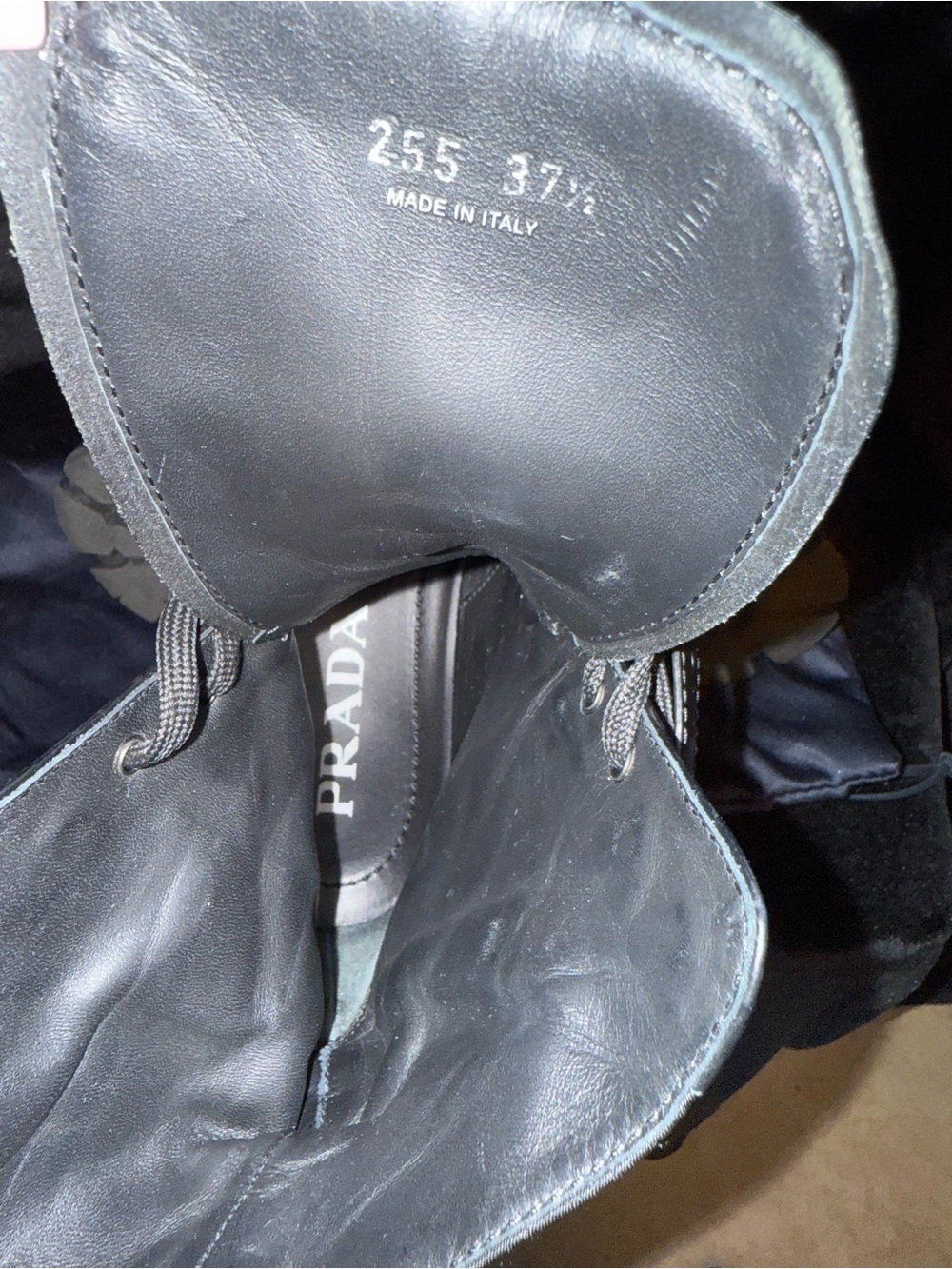 Prada monolith Black Combat Boots sz 37.5 - Picture 7 of 10